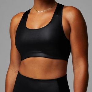 NWT Fabletics Leather look Medium Impact Sports Bra 🖤